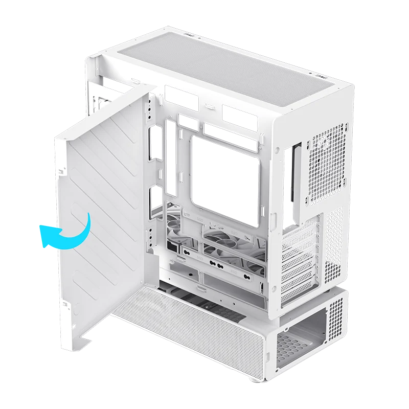 GAMEMAX N80 WH Gaming PC Case - Modular Design with 6 ARGB Fans