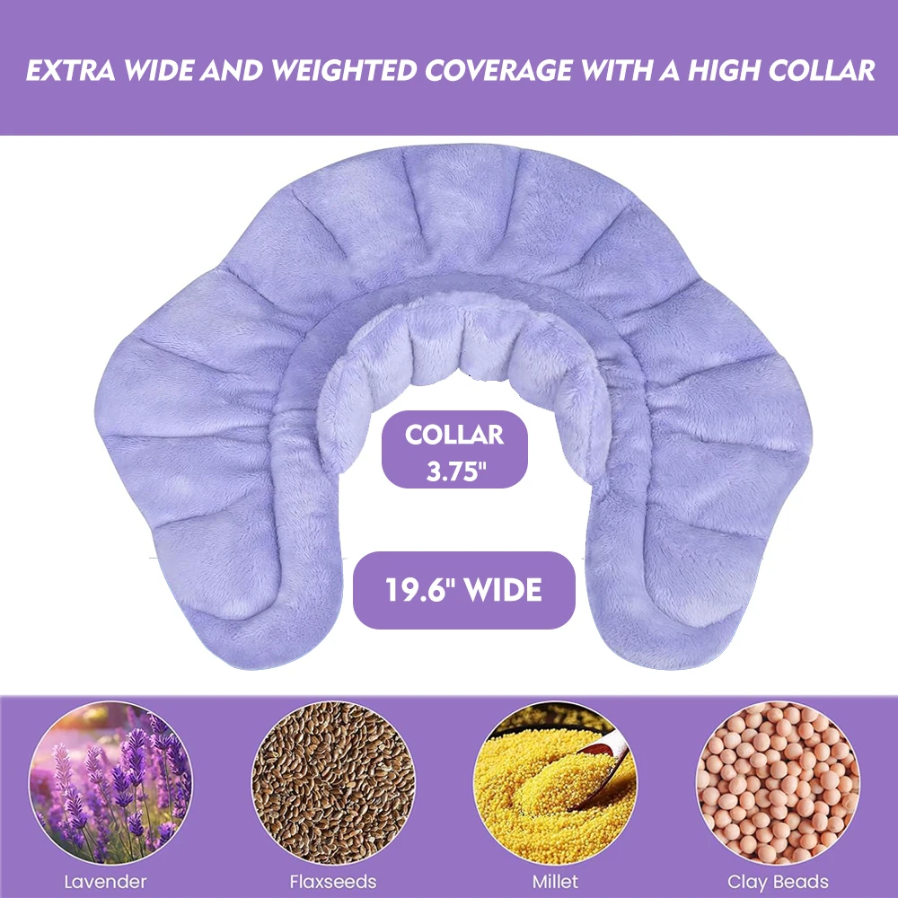 private label relieve fatigue therapy flaxseed clay beads microwave plush neck warp heating pad for shoulder