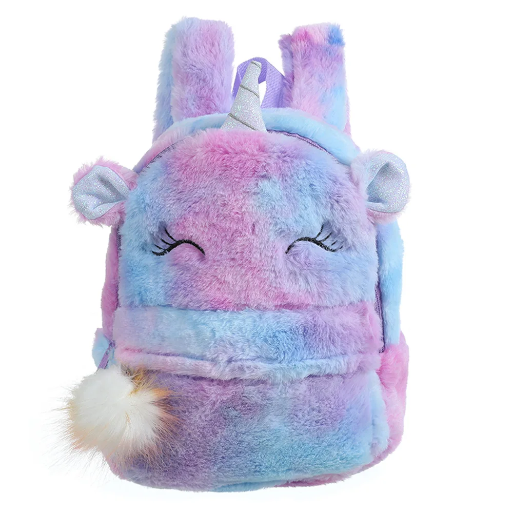 Plush unicorn backpack tie dye plush toy