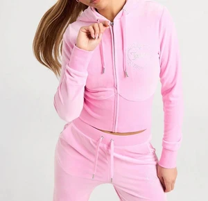 Unisex Casual Embroidered Zipper Rhinestone Streetwear Hooded Pullover 2 Piece Long Set Women Bulk Custom OEM ODM Wholesale