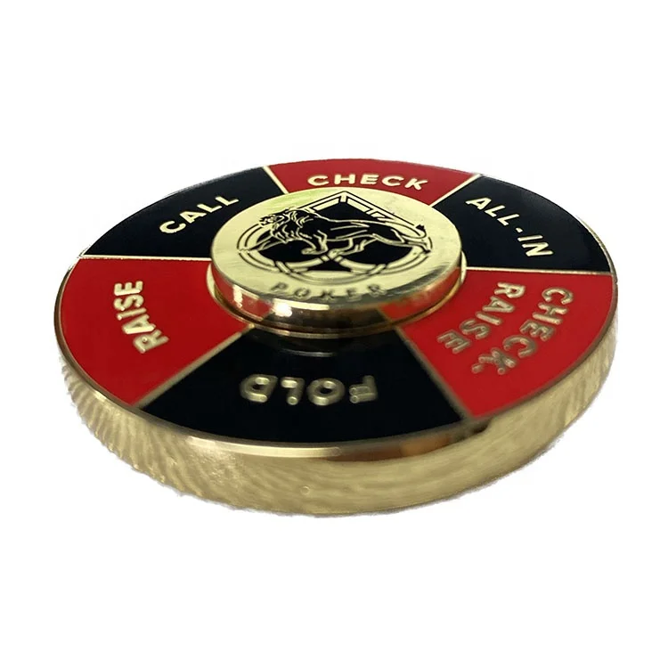 New Arrival Gifts Gold Metal Spin Casino Poker Chips Custom Enamel Logo Souvenir Rotate Metal Poker Chips details
