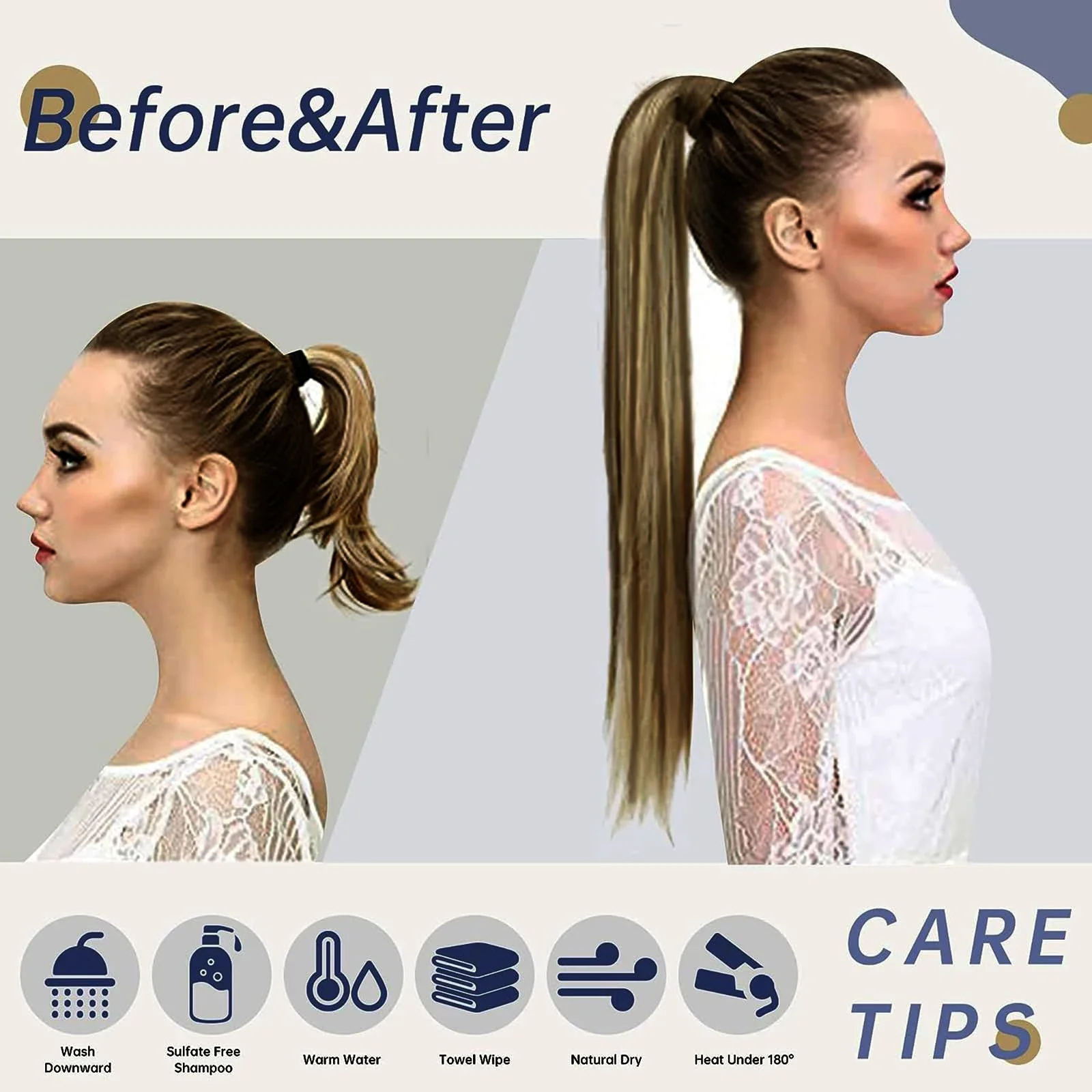 Coda di cavallo con clip dritta P4/27 Extension per capelli umani brasiliani Remy_voghion.com