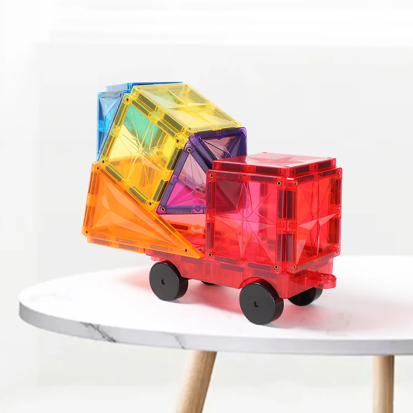 MNTL STEM Kids Educational Magnetic Block Toys 2pcs Magnetic Tiles Car Toy for Montessori Kindergarten