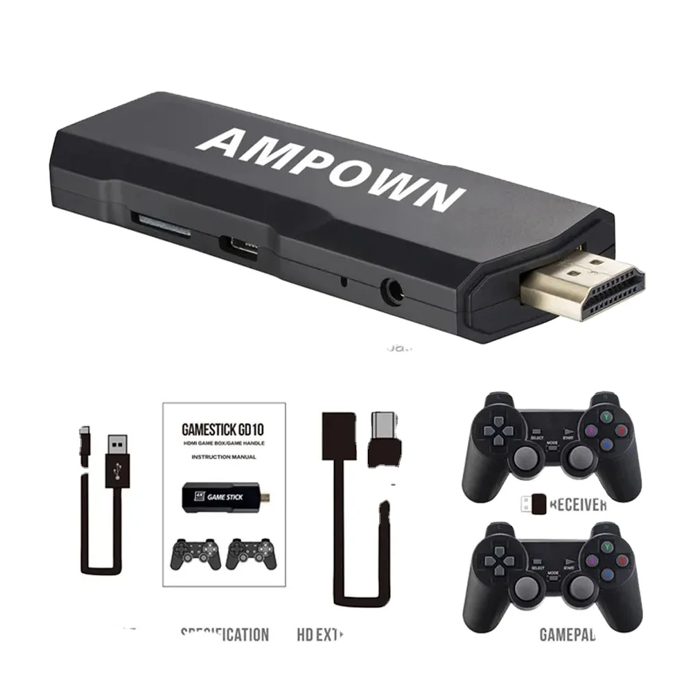 Игровая приставка 4K GD10 128GB новая Ретро игровая консоль 2 4G беспроводные контроллеры HD выход 40 + симуляторы 40000 игры