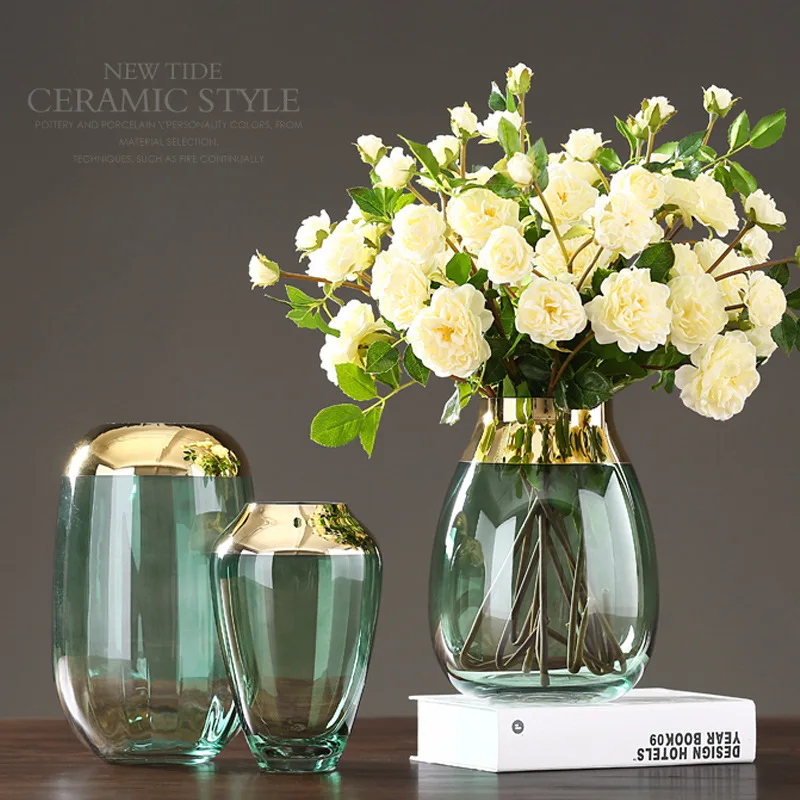 Modern Light Luxury Glass Vase Decoration Hydroponic Transparent Color