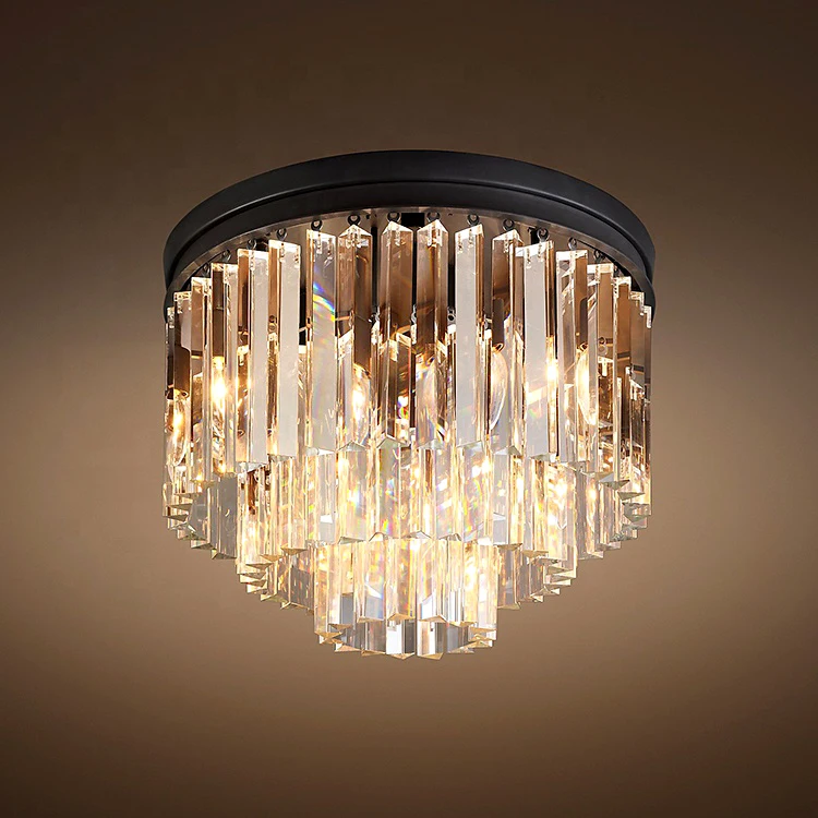 Crystal Chandelier Ceiling Light Modern Round Chandeliers Led Dining Luster Pendant Lamp Luxury Crystal Light