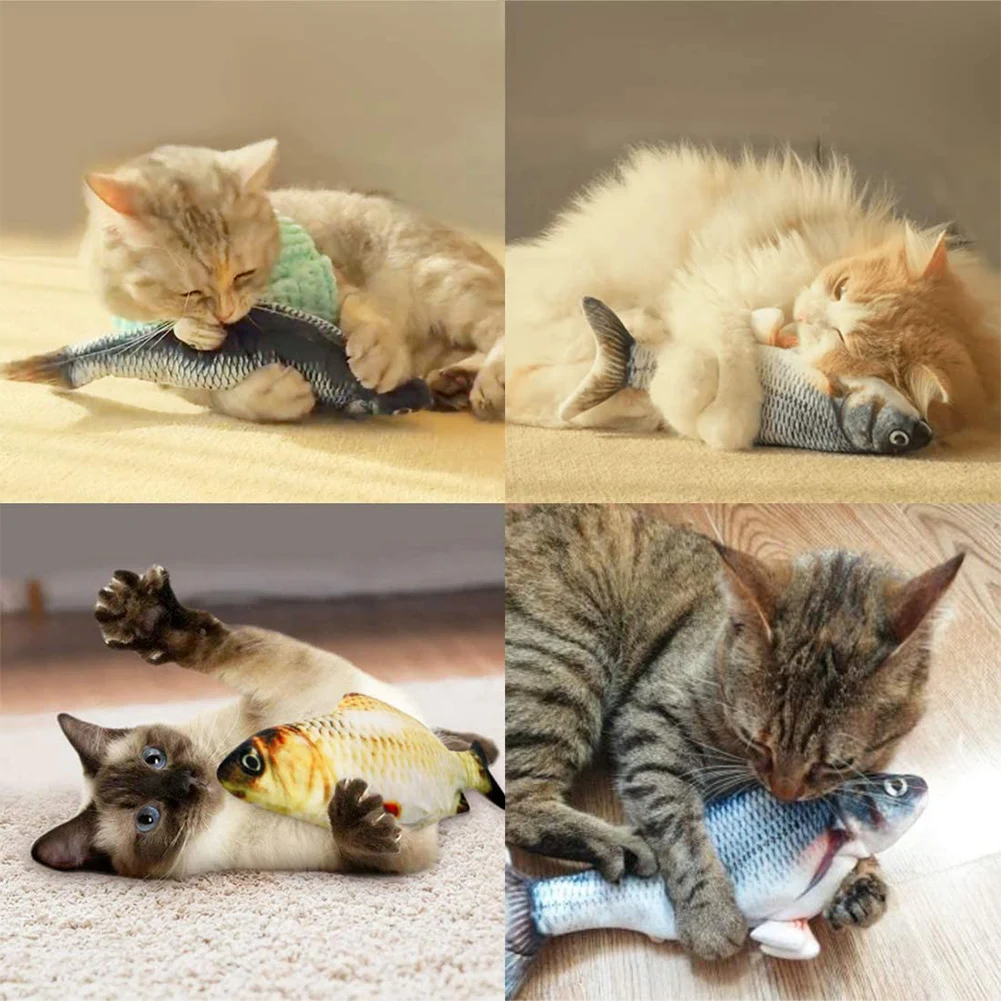 Electric Pet Dancing Fish Cat Toy Fish USB Charging Toy Cat Interactive Floppy Flopping Cat Kicker Fish Catnip Toys