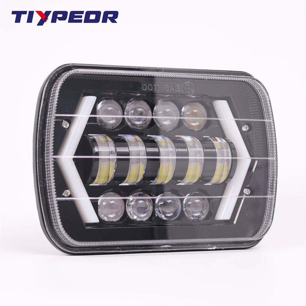 product tiypeor motorcycle car headlight 7inchled drl brightest for toyota pickup truck hi lo beam halo light car motorcycle accessories-7