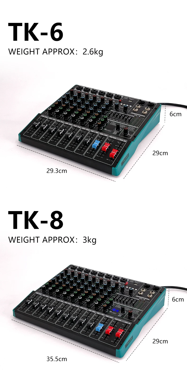TK6 Professional Audio Digital Mixer - Record & Mix Music