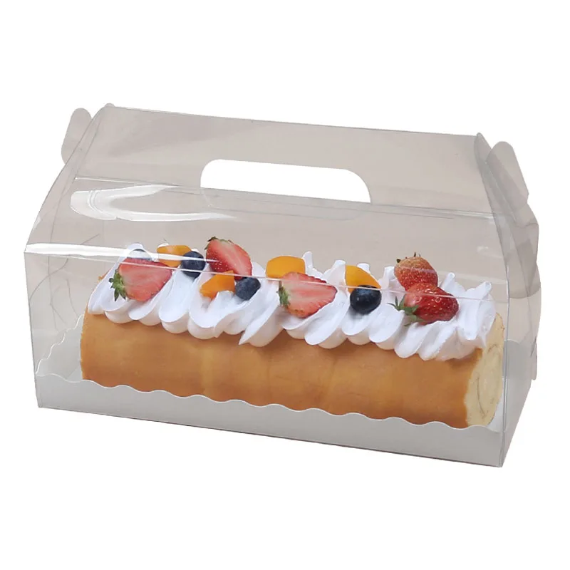 Wholesale Disposable Portable Clear Rectangular Cake Box Wedding Handmade Gift Packaging Supplies Transparent Packing Material