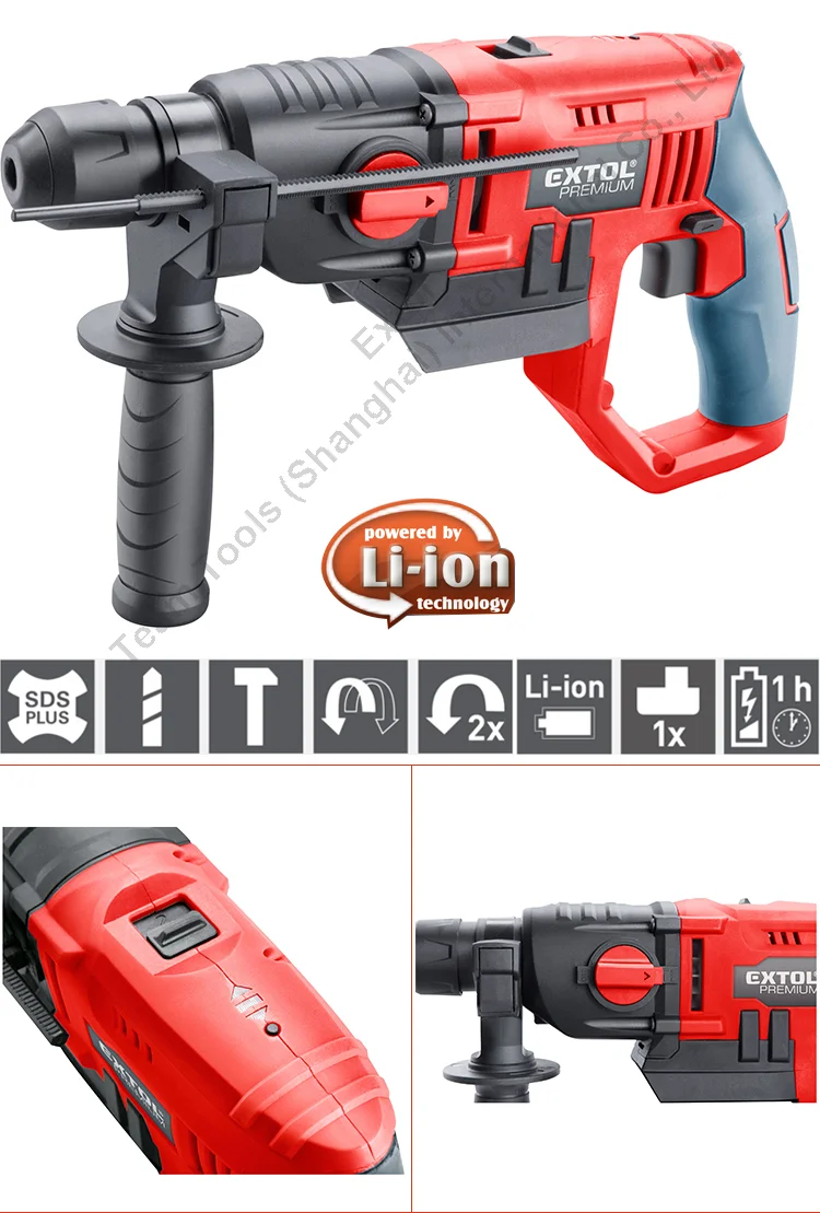 8891819 Extol 20v Li Ion Battery Operated Rotary Electric Hammers