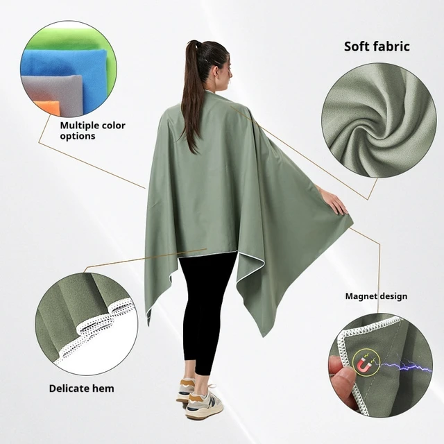 Custom Logo Printed Outdoor Quick-Dry Microfiber Sports Towel Magnetic Outdoor Beach Towel
