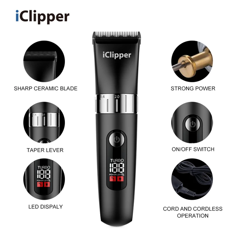 Iclipper T5 IPX5 Shaving Machine Head Shaver Cordless Men Waterproof Electric Rechargeable Hair Clipper