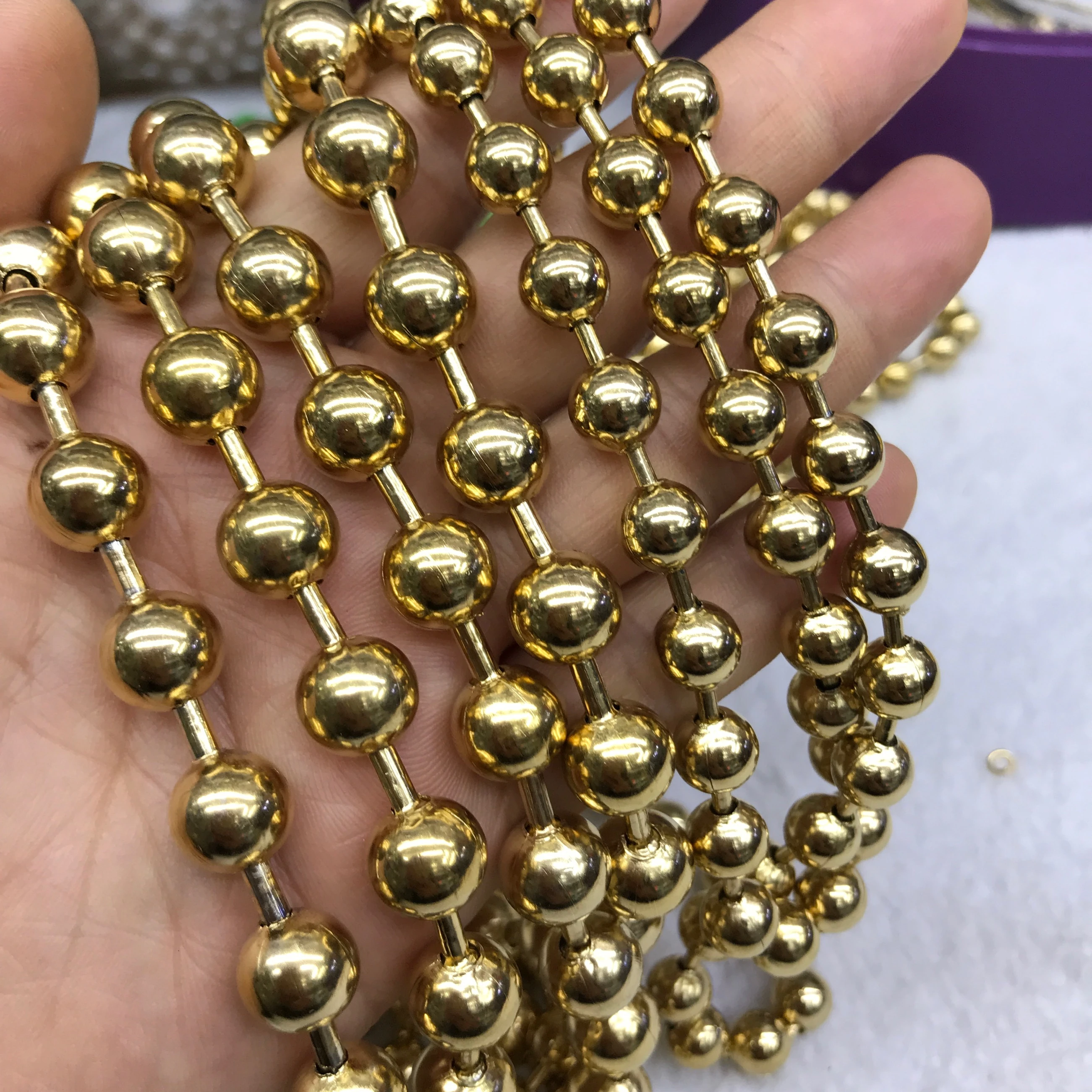 Wholesale Bulk Sale Steel Chain Gold Plated Necklace, Beads Roll Chains for  Jewelry Making - China Bead Chain, Ball Chain