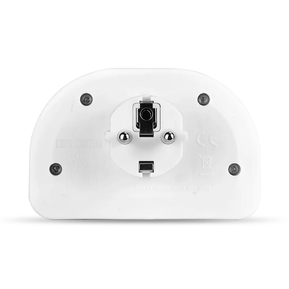 2 Pin EU to 3 Pin UK Plug Universal International  Travel Socket 2 Way European UK Travel Adapter with 2 USB Ports