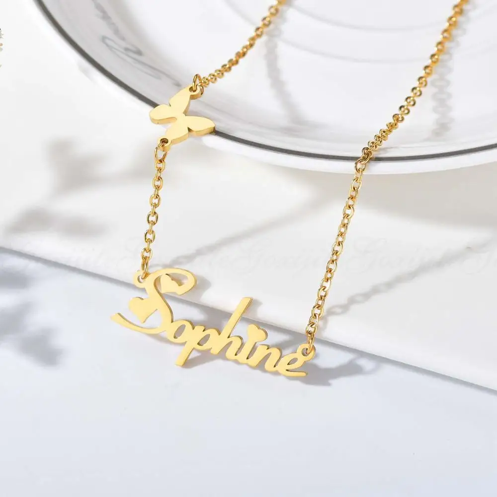 Stainless Steel Butterfly Necklace 