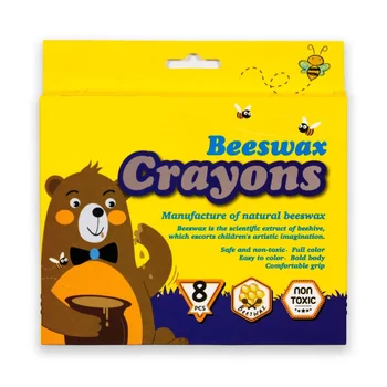 Beeswax Crayons, Non-Toxic Crayons with Natural Beeswax and Food-Grade Colors, Eco-Friendly