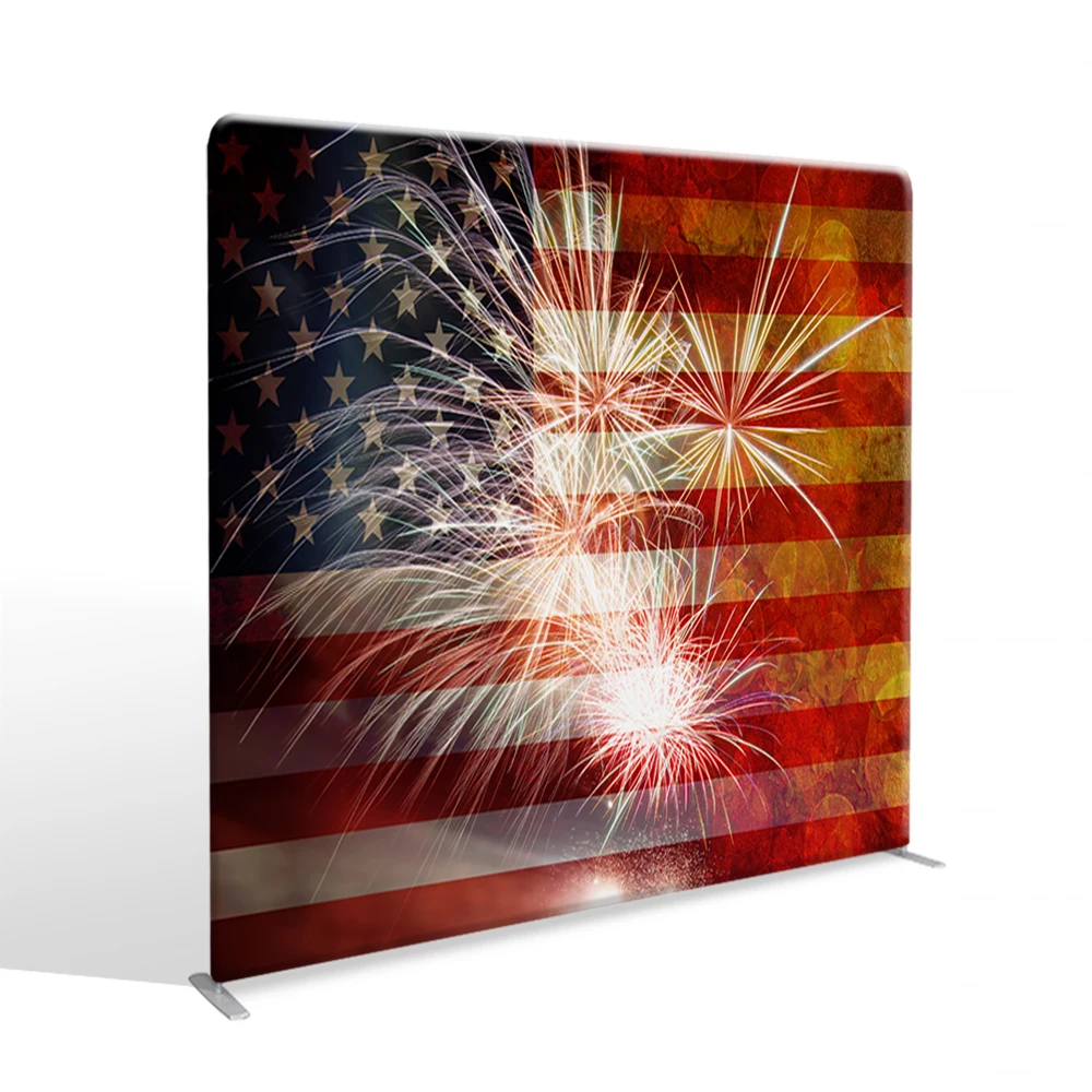 Custom Exhibition Pillow Case Backdrop Display with Aluminum Frame - Tension Fabric Double Sided Photo Booth Stand Banner