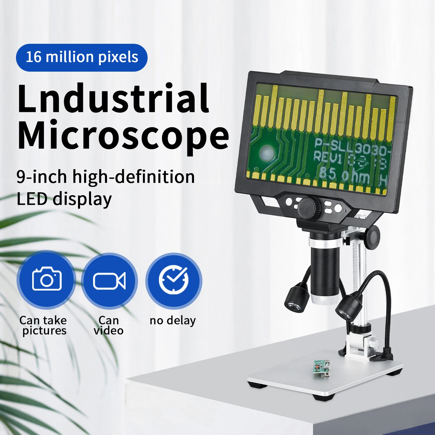 G1600 Microscope 1600X Digital Microscope 9 Inch LCD Screen 1080FHD 12 Million Pixels Industrial Repair Phone