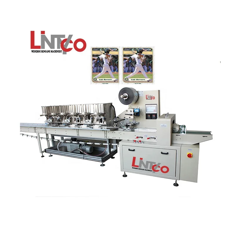 LTC250 BenGang Three Servo Type Booster Packs Foil Package Trading Cards Feeding Pillow Packing Machine