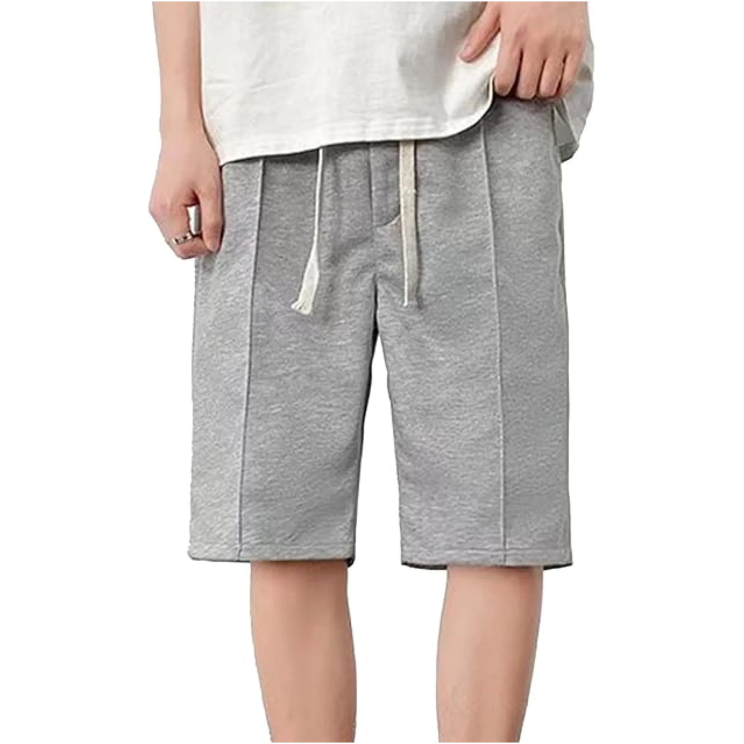 Summer Men's Cotton Shorts Athletic Wear Luxury Casual Pleated Loose Fit  Gym Running Sports Shorts