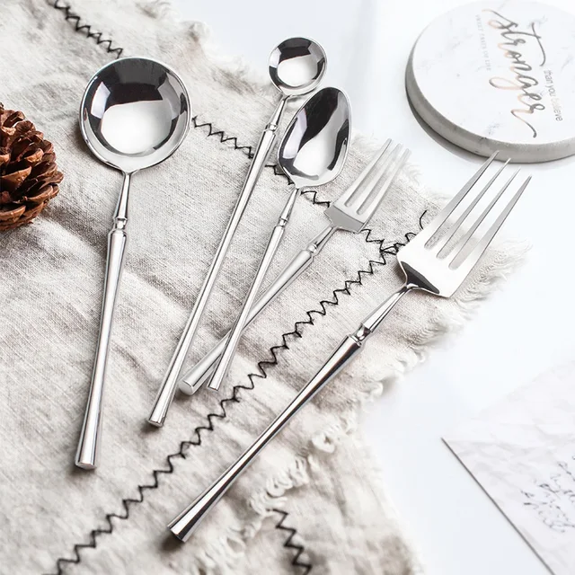 Gold Silverware Bulk Custom Fork and Knife Spoon Stainless Steel Luxury 4 Piece Cutlery Set