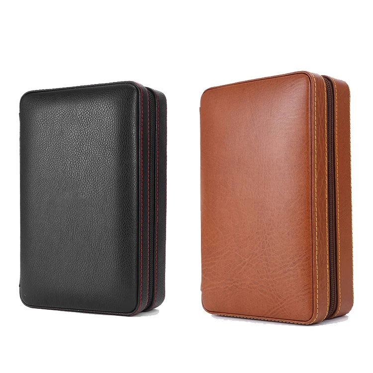 Современный роскошный портативный дорожный деревянный хьюмидор высокого качества PU кожаный чехол для сигар с классическим дизайном лаковой техники