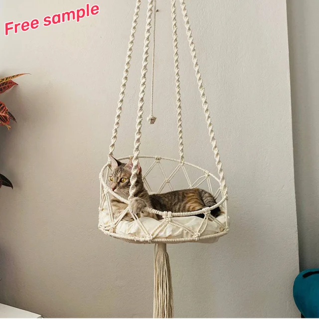 Bohemian Macrame Cat Nest net pocket  universal cat nest pet hammock swing