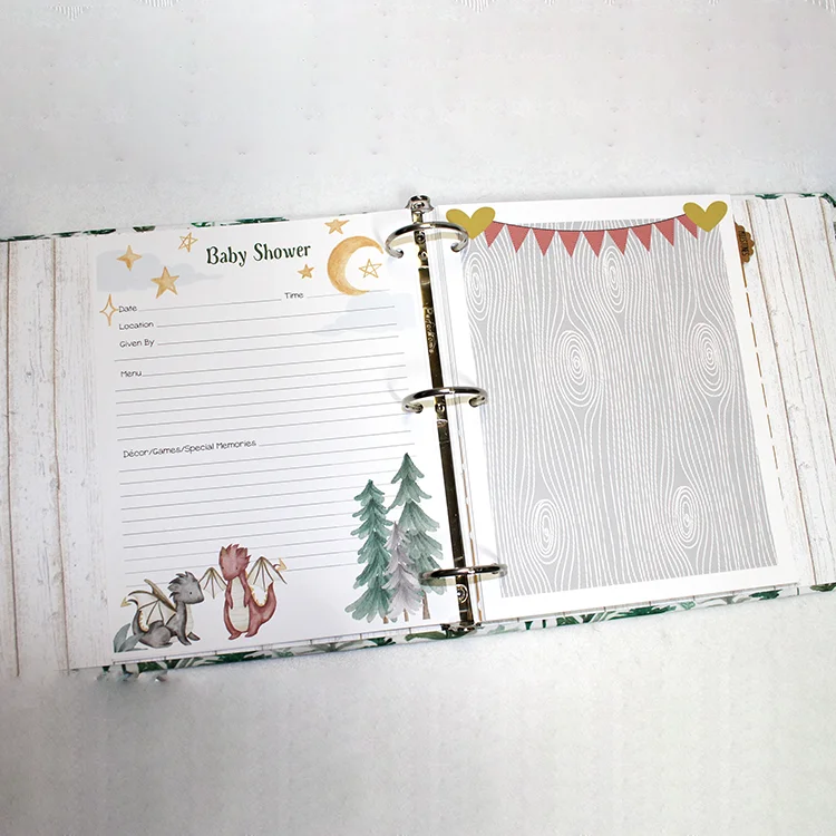 Custom Design Baby Memory Book Dragon Baby Book Cute Dragons Baby Milestone Book