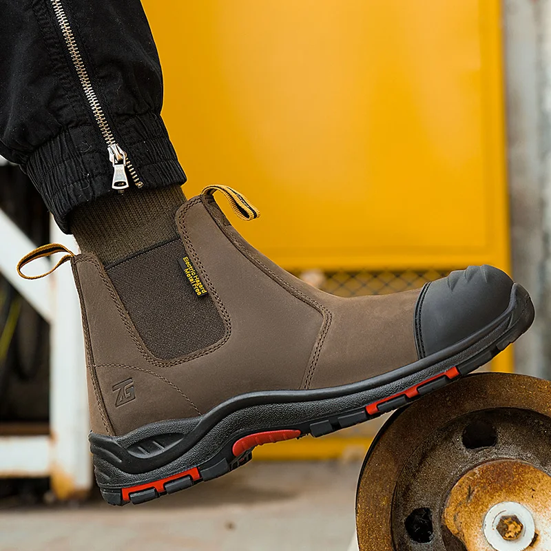 ZG-L603 Composite Toe Safety Shoes for Work - Durable Crazy Horse