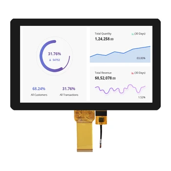 1024x600 Resolution RGB 50 PIN 10 Inch LCD Display Screen With Capacitive Touch