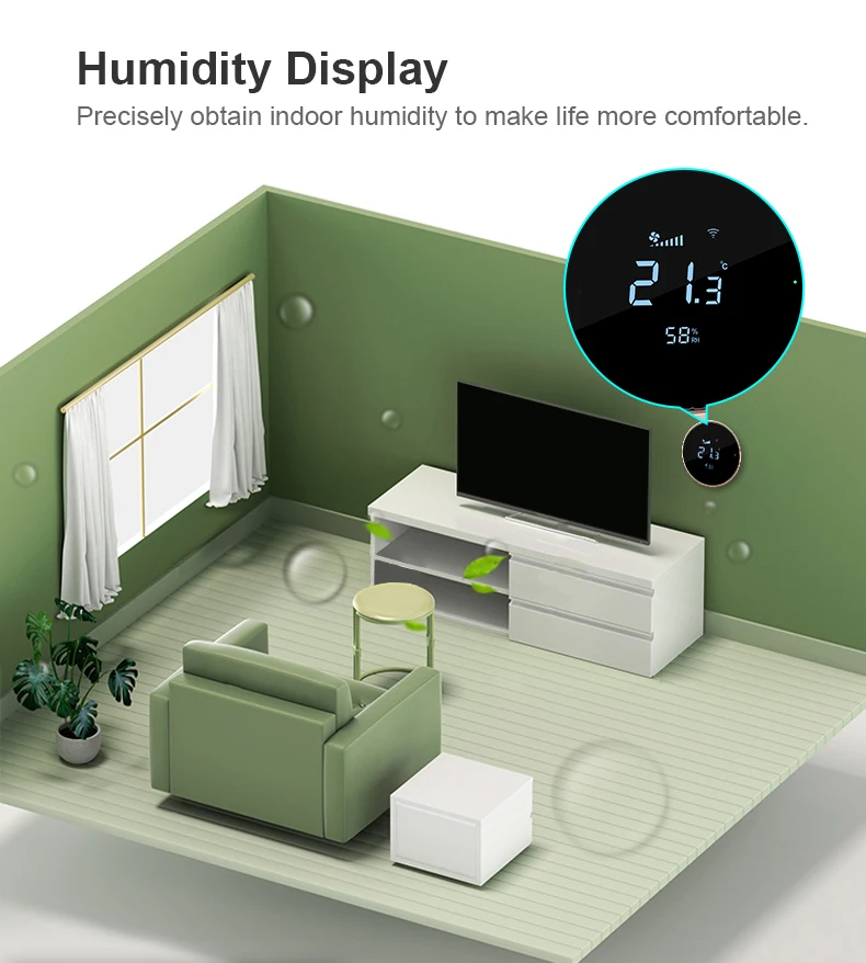 Bandary home modbus ac heating electronic RF wireless hvac digital room programmable tuya google nest smart wifi thermostat 24v factory