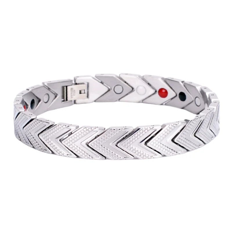 Amega Bio Magnetic Bracelet with Negative Ion Stainless Steel Scalar Energy Jewelry Trendy Style for Gifts
