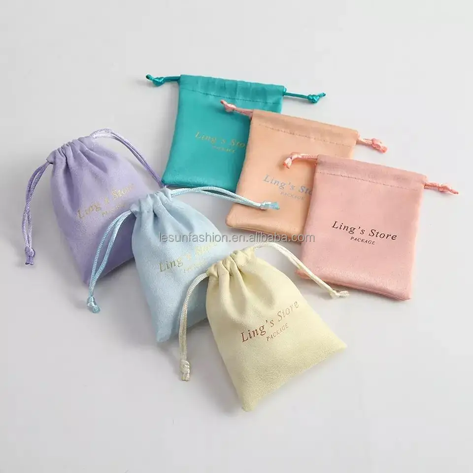 Flannel Jewelry Packaging Pouches Chic Wedding Favor Gift Pouches