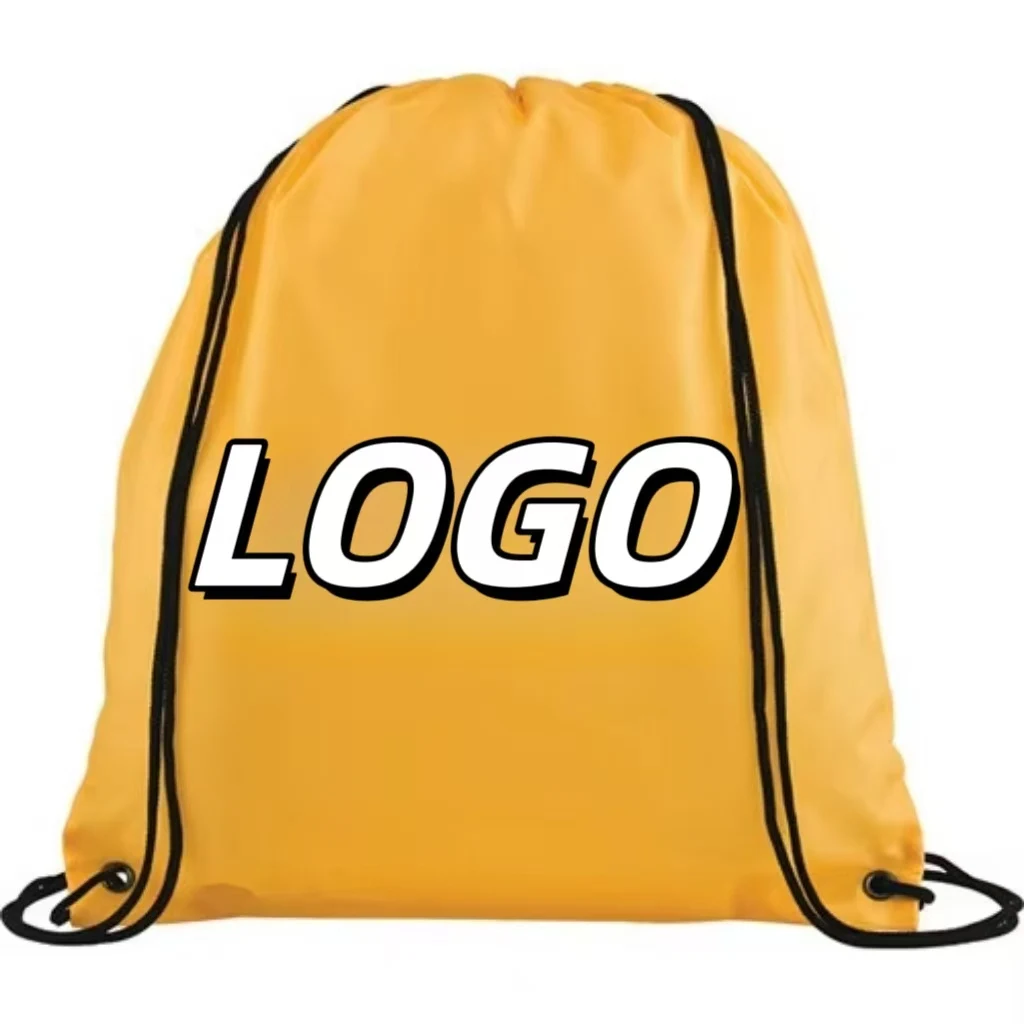 High Quality Polyester Draw String Custom Recycled Sports Backpack Gym Bag Waterproof  Logo Promotional Fitness Drawstring Bags