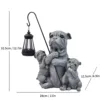 Ld030-1-three dogs-lantern model b cement color
