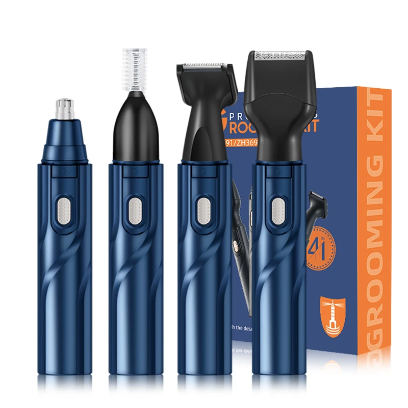 New Rechargeable Four-in-One Set Nose Hair Trimmer Portable Electric Push Shear for Home Hair Salon Cross-Border Plastic Product
