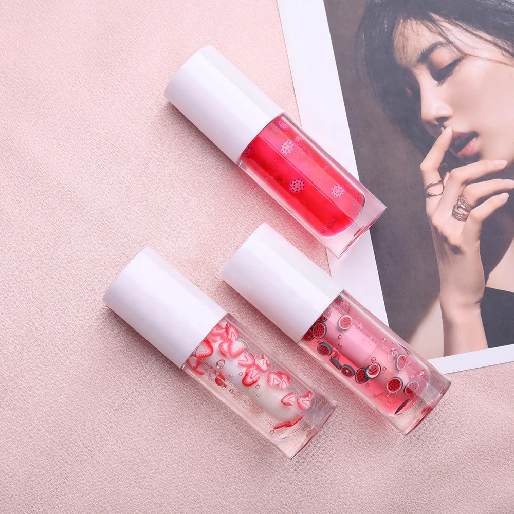 Customization Makeup Vendor Custom Logo Lip Care Vegan Moisturize Lip Gloss Nourishing Fruit Lip Oil