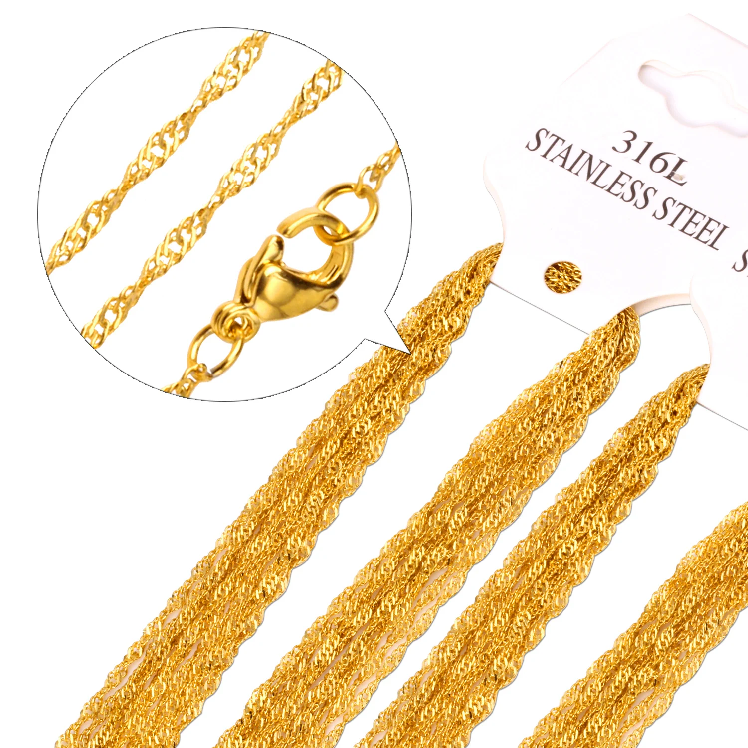 Ason Cheap Volume Chains 18k Gold Plated Custom Shape Stainless Steel ...