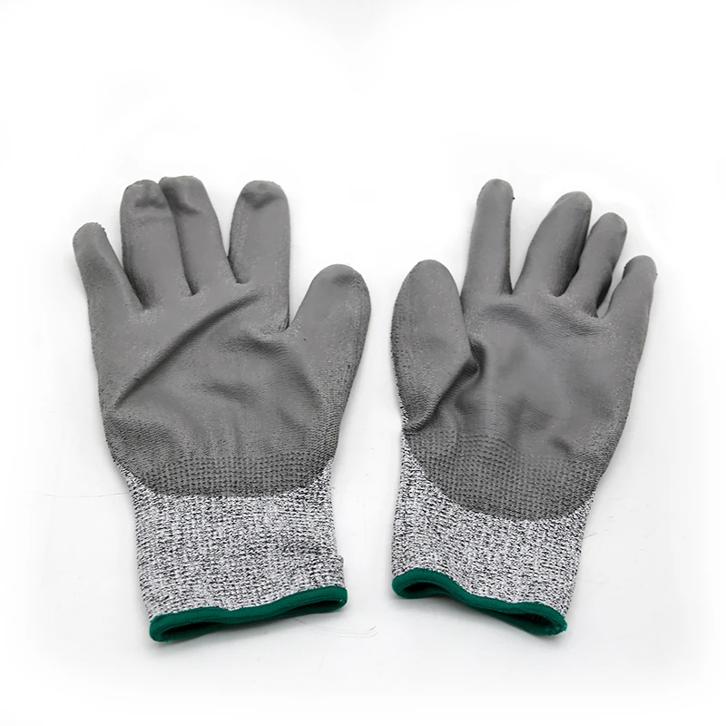 Grey Durable Cut Resistant Glove Pu Coating Is Acid-resistant Anti-cut Safety Welding Gloves