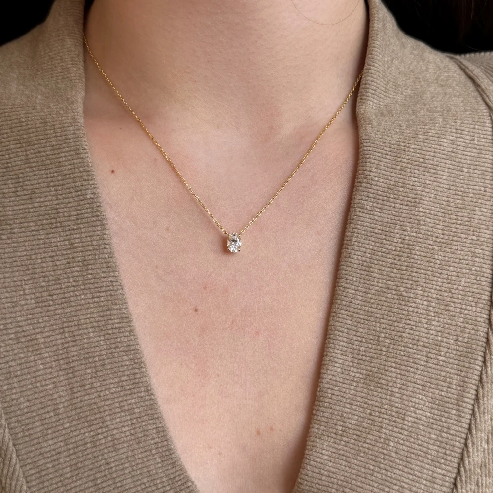 KAKODIY 925 sterling silver pendant jewelry single zirconium sparkle light luxury commuter necklace detail 6
