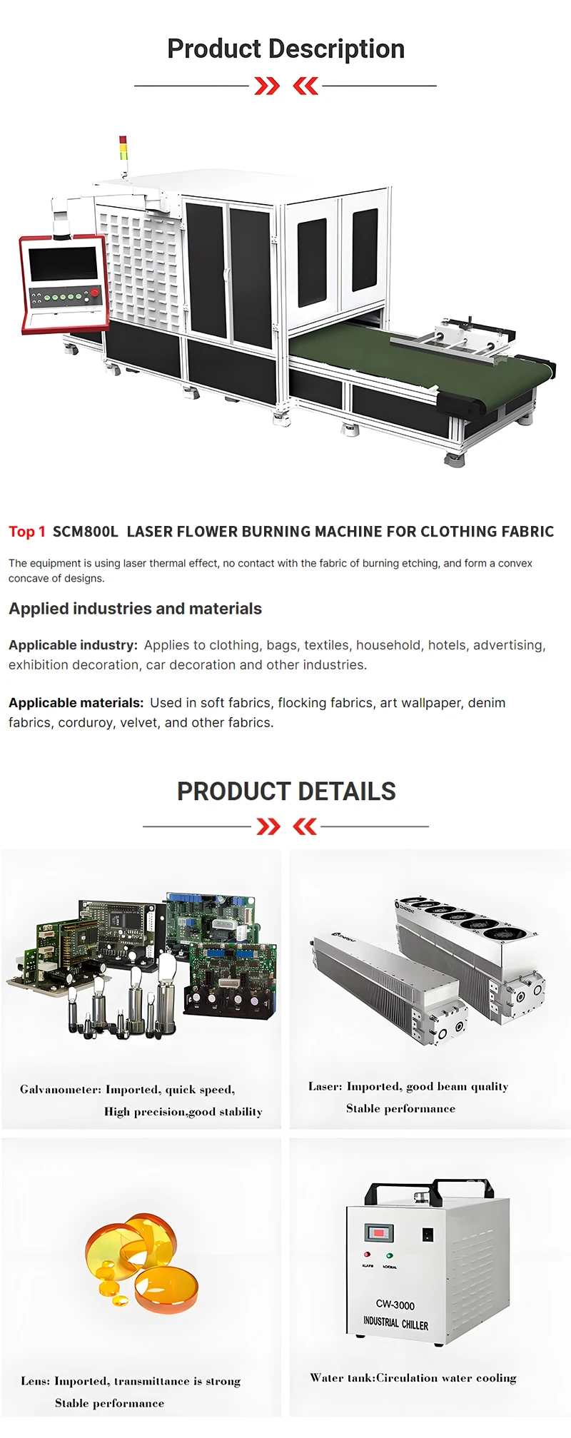 Dynamic CO2 Laser Marking Machine with Coherent R.F. Metal Laser Tube for Yoga Mat Supports AI DXF PLT BMP Formats