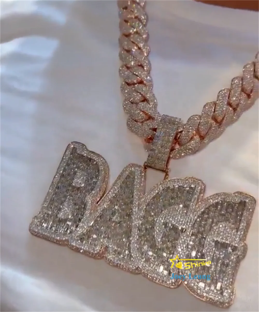 Pass Diamond Tester Vvs Moissanite Pendant Hip Hop Jewelry 925 Silver