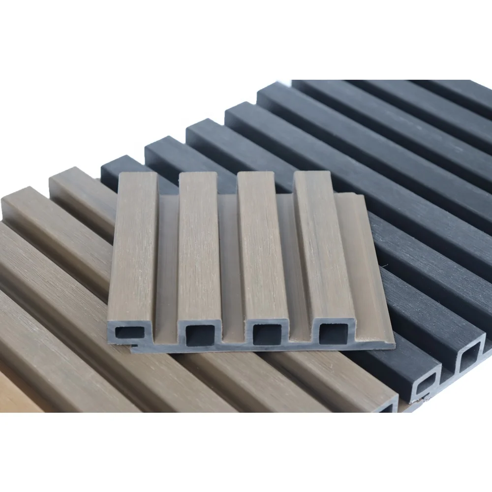 Modern Louvers Type facade wall cladding Board Capped Wpc Exterior Wall Panels Wood Plastic Composite Wall Covering