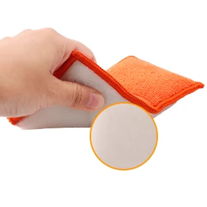 SPTA Car Interior Scrubbing Applicator Microfiber Car Wax Applicator, Car Wash Sponges for Car, Boat, Wood And Marble, Orange