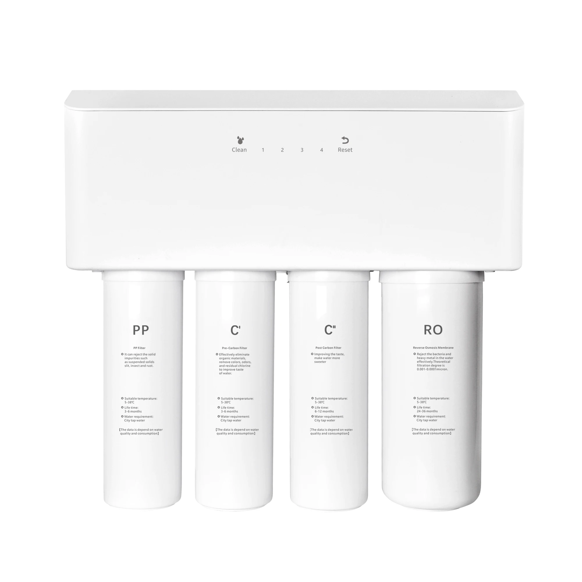 4 Stages Under the Counter RO Direct Drinking House Alkaline Water Filter Purifier