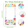 WHITE colorful polka dot birthday photo background cloth