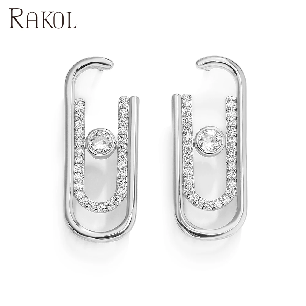 Rakol Ep5334 Newest Design Clip Shape Shining Rhinestone Wholesale Fine