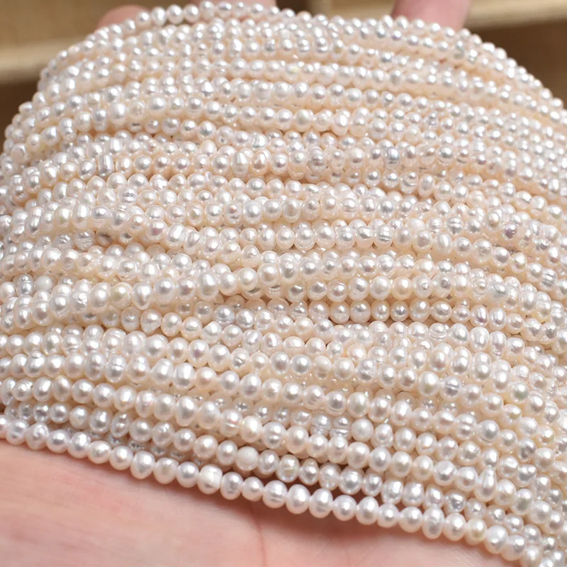 Natural Freshwater Pearl Beaded Rice Shape Punch Loose Beads