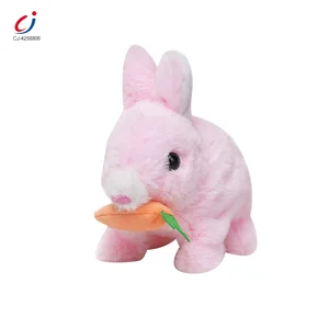 Chengji Walking Plush Animal Toy Toddler Educational B/O Electric Lovely Bite Radish Rabbit Plush Toy